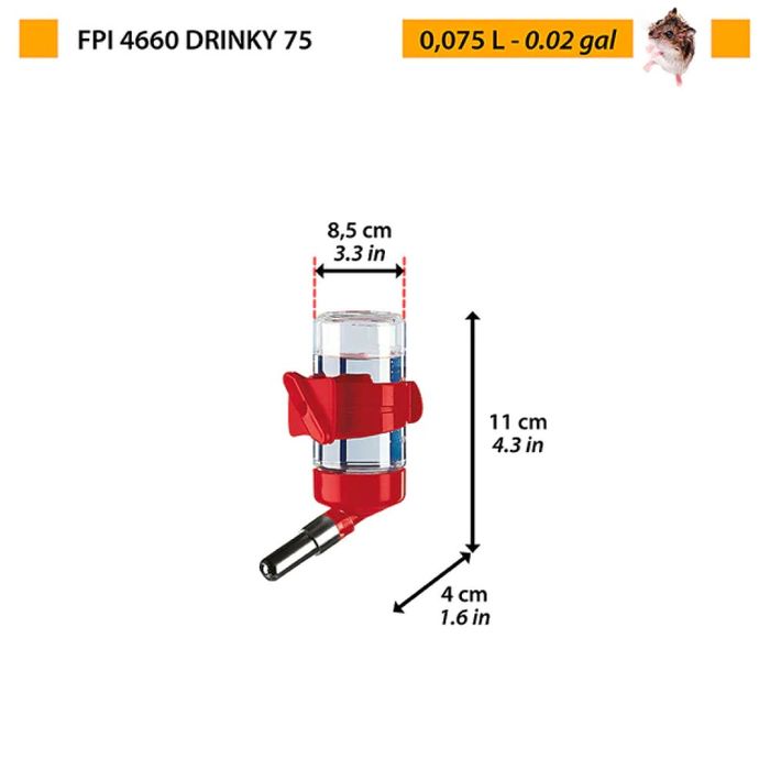 Поїлка для гризунів Ferplast FPI 4660 Drinky 75 мл - masterzoo.ua