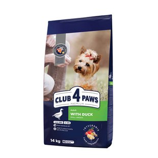 Сухий корм для дорослих собак малих порід Club 4 Paws Premium 14 кг (качка) - masterzoo.ua