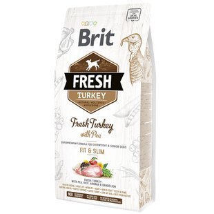 Сухий корм для собак із зайвою вагою Brit Fresh Turkey with Pea Fit & Slim 2,5 кг (індичка) - masterzoo.ua