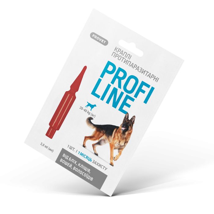 Краплі на холку PROVET Profiline від 20 до 40 кг, 1 піпетка - masterzoo.ua