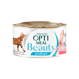 Вологий корм для котів Optimeal Beauty Podium 70 г (тунець та кальмари) - masterzoo.ua