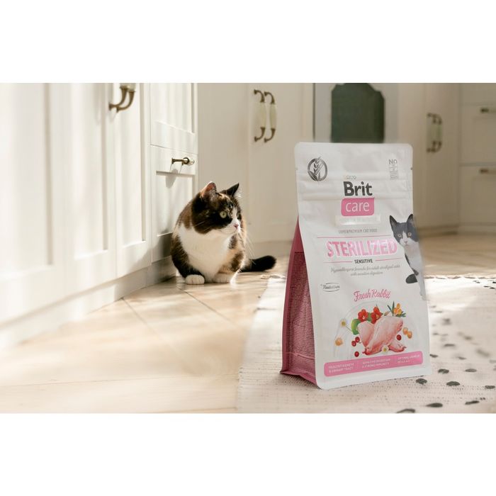 Сухий корм для котів Brit Care Cat Grain Free Sterilized Sensitive 400 г - кролик - masterzoo.ua