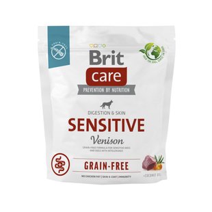 Сухий корм для собак з чутливим травленням Brit Care Dog Grain-free Sensitive беззерновий | (оленина) 1 кг - masterzoo.ua