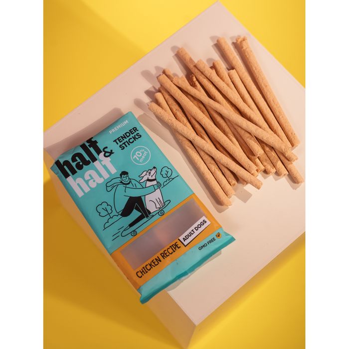 Ласощі для собак Half&Half Tender Sticks Adult 100 г - курка - masterzoo.ua