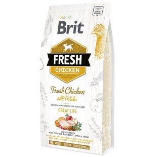 Сухий корм для дорослих собак Brit Fresh Chicken with Potato Adult Great Life 2,5 кг (курка) - masterzoo.ua