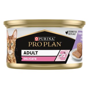 Вологий корм для котів Pro Plan Delicate Adult 85 г - індичка - masterzoo.ua