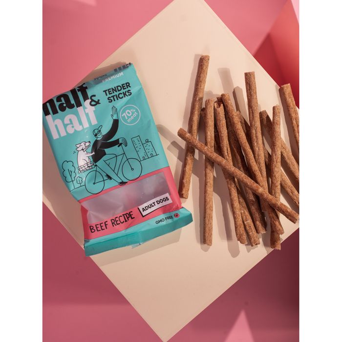 Ласощі для собак Half&Half Tender Sticks Adult 100 г - яловичина - masterzoo.ua