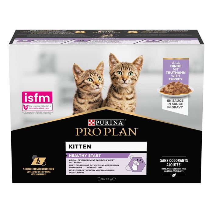 Вологий корм для кошенят Pro Plan Kitten Healthy Start 10 pouch х 85 г - індичка - masterzoo.ua