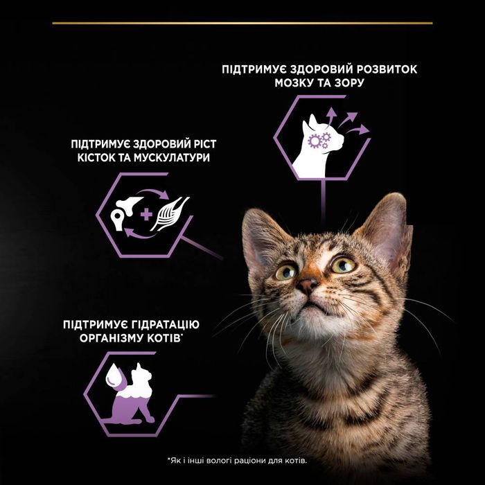 Вологий корм для кошенят Pro Plan Kitten Healthy Start 10 pouch х 85 г - індичка - masterzoo.ua