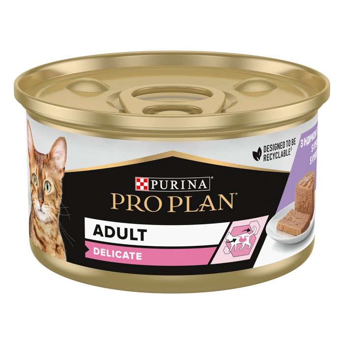 Вологий корм для котів Pro Plan Delicate Adult 85 г - індичка - masterzoo.ua