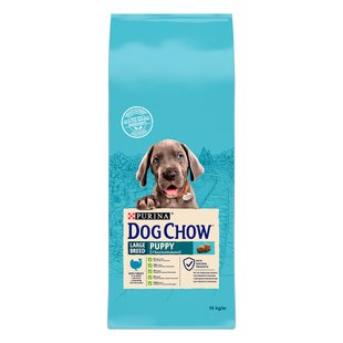 Сухий корм для цуценят та молодих собак великих порід Dog Chow Puppy Large Breed Turkey 14 кг (індичка) - masterzoo.ua