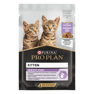 Вологий корм для кошенят Pro Plan Kitten Healthy Start pouch 75 г — індичка - masterzoo.ua