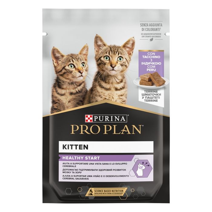 Вологий корм для кошенят Pro Plan Kitten Healthy Start pouch 75 г — індичка - masterzoo.ua