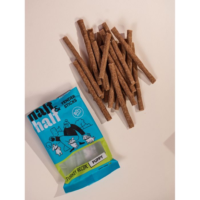 Ласощі для цуценят Half&Half Tender Sticks Puppy 100 г - індичка - masterzoo.ua