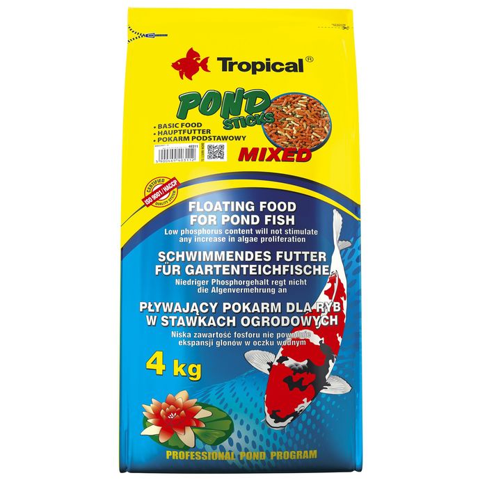 Сухий корм для ставкових риб Tropical Pond Sticks Mixed в паличках 50 л - masterzoo.ua