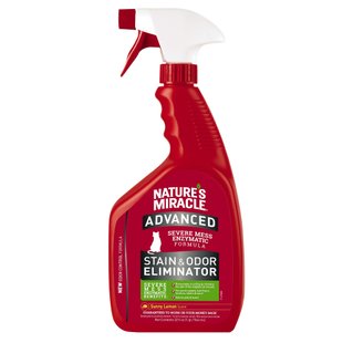 Спрей-знищувач Nature's Miracle «Advanced Stain and Odor Eliminator. Sunny Lemon Scent» для видалення плям і запахів від котів 946 мл - masterzoo.ua