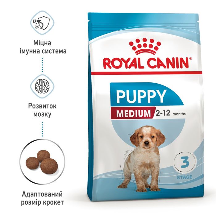 Сухий корм для цуценят Royal Canin Medium Puppy 4 кг - masterzoo.ua