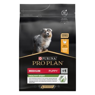 Сухий корм для цуценят та молодих собак Pro Plan Puppy Medium 3 кг - курка - masterzoo.ua