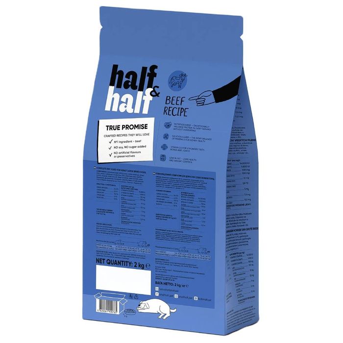 Сухий корм для собак Half&Half Large Breed 2 кг - яловичина - masterzoo.ua