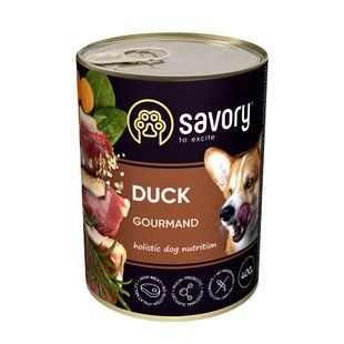 Savory Adult вологий корм для собак 400 г - качка - masterzoo.ua