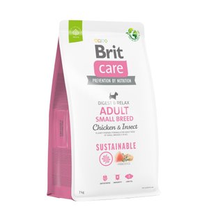 Сухий корм для собак Brit Care Dog Sustainable Adult Small Breed 7 кг - курка та комахи - masterzoo.ua