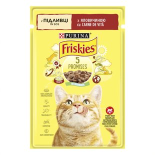 Вологий корм пауч для котів Friskies pouch, 85г (яловичина) - masterzoo.ua