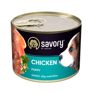 Вологий корм для цуценят Savory 200 г - курка - masterzoo.ua