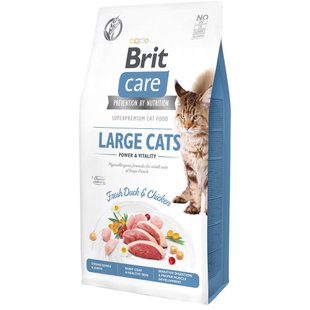 Сухий корм для котів великих порід Brit Care Cat GF Large cats Power & Vitality 7 кг - курка і качка - masterzoo.ua