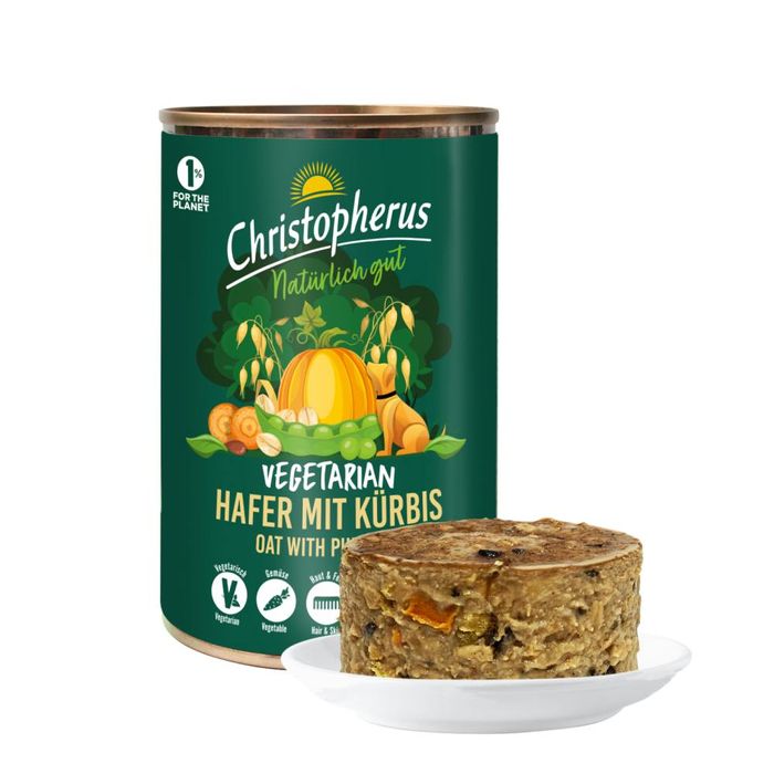 Вологий корм для собак Christopherus Adult Vegetarian 400 г - овес та гарбуз - masterzoo.ua