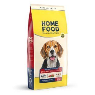Home Food Grain-Free Hypoallergenic Adult Medium Maxi сухий корм для собак 10 кг - качка та нут - masterzoo.ua
