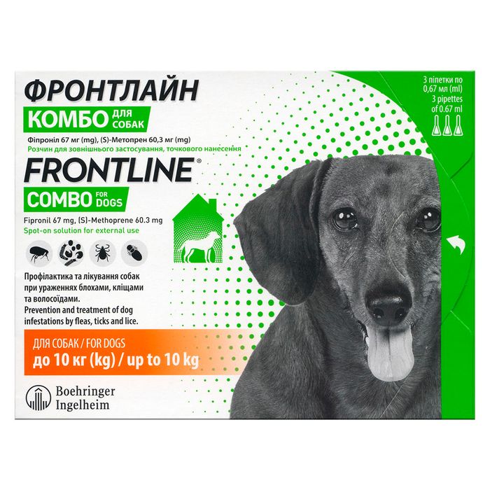 Краплі на холку Boehringer Ingelheim Frontline Combo від 2 до 10 кг, 1 піпетка - masterzoo.ua