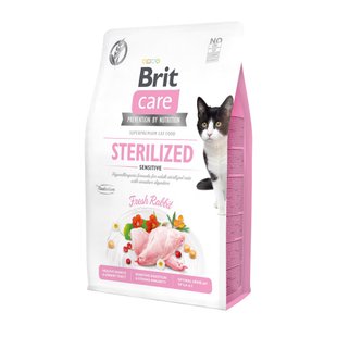 Сухий корм для котів Brit Care Cat Grain Free Sterilized Sensitive 2 кг - кролик - masterzoo.ua