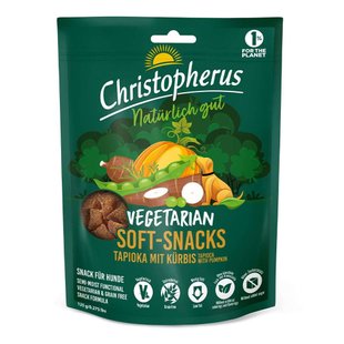 Веганські ласощі для собак Christopherus Semi-moist Vegetarian 125 г - тапіока з гарбузом - masterzoo.ua